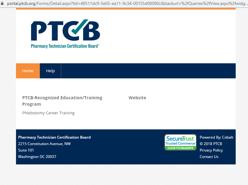 Phlebotomy Career Training now a certified Pharmacy technician training program through the PTCB